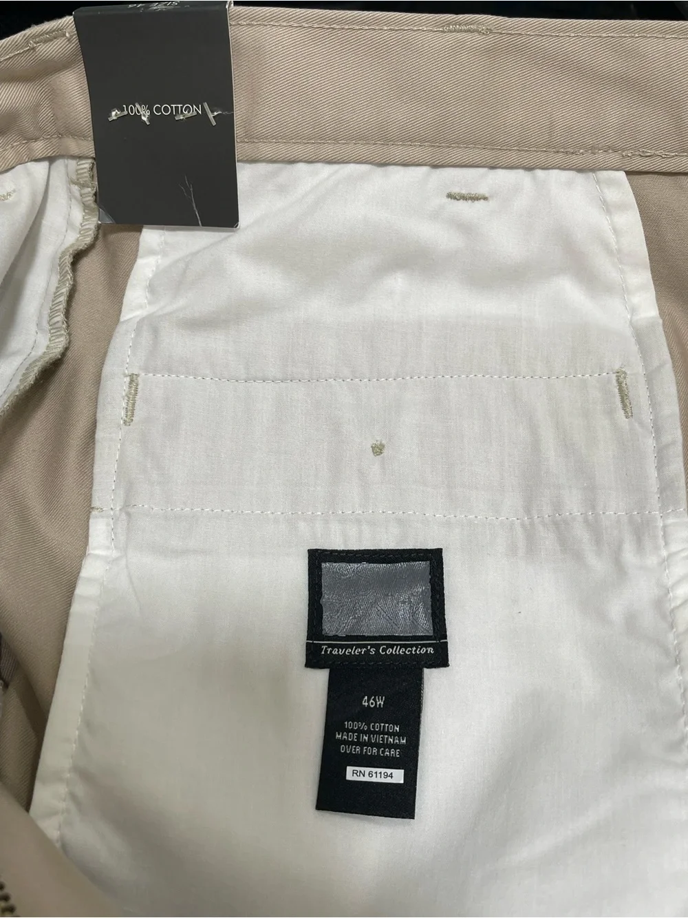 Travelers Collection Non-Iron Tan Shorts 100% Cotton Summer Preppy Vacay Men